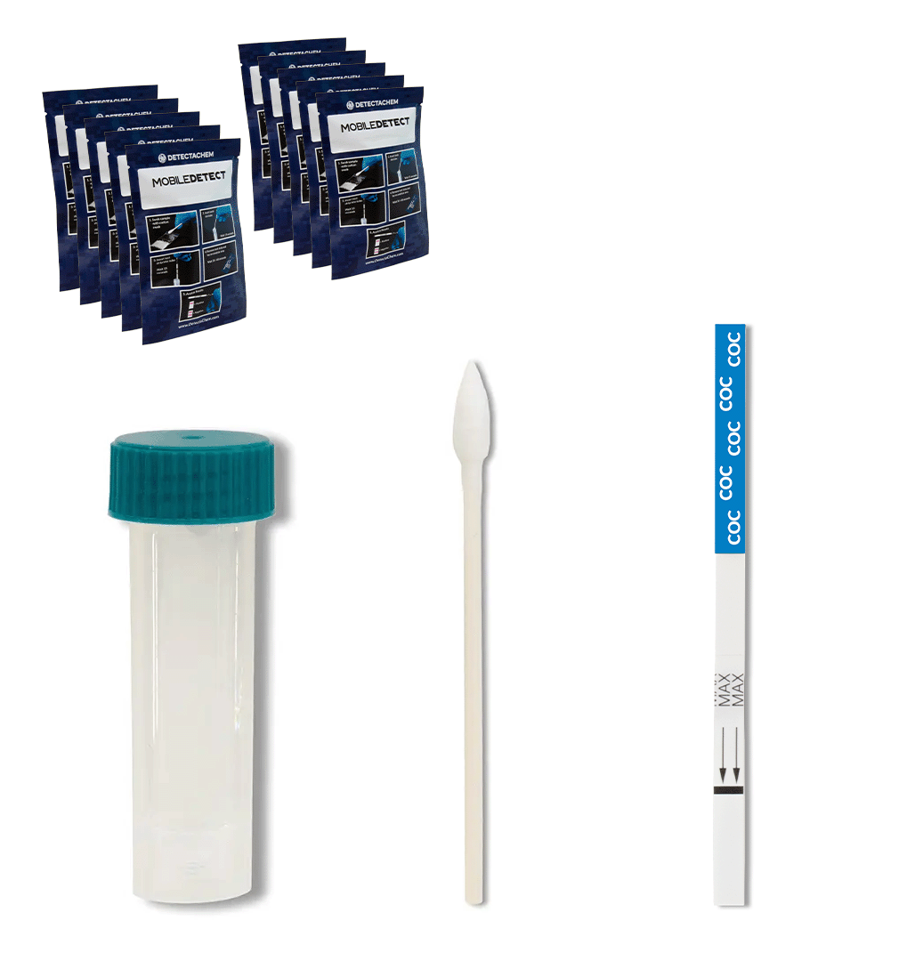 Cocaine test strip kits - 10 individually packaged kits